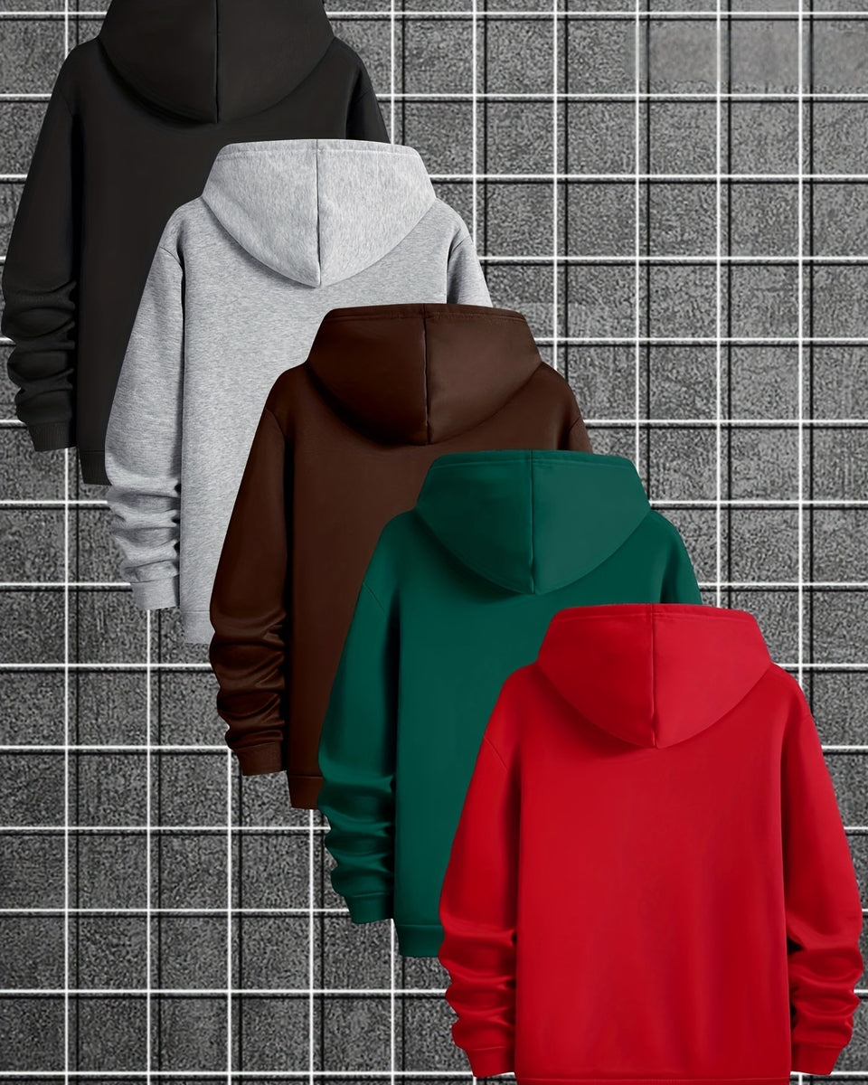 Lined Hoodie Set - Casual & Stylish Pullover Sweatshirts with Geometric Pattern, Kangaroo Pocket - Machine Washable, Hooded, Fashion Brand, Leisure Style, Conventional Version, Spring/Autumn