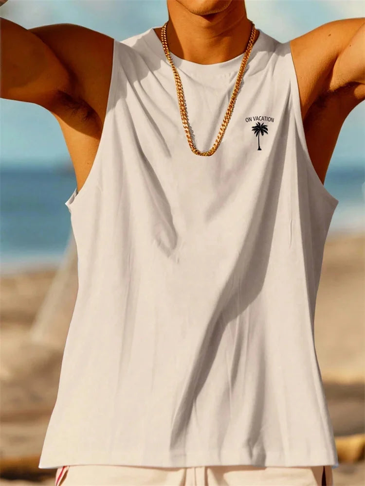 Summer Temperament Men's Tank Top Men's Beach Casual Holiday Wear 3D Printed Daily Outdoor Sports Sleeveless Crew Neck Tank Top