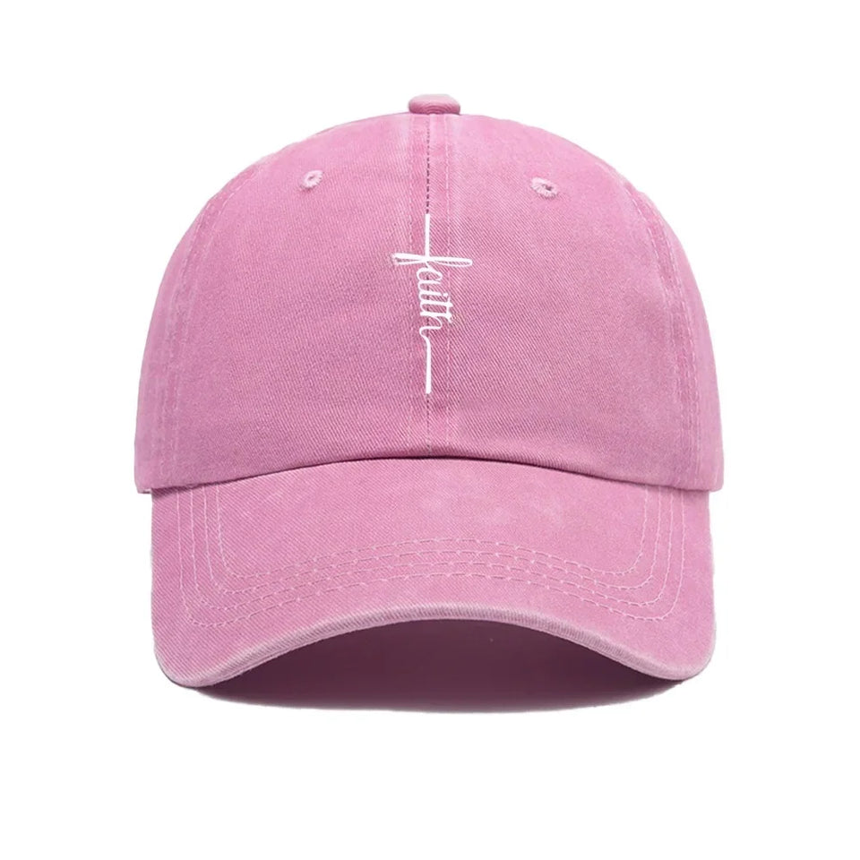 Printed Faith Soft Top Baseball Cap Unisex Outdoor Sun Protection Washable Retro Style Windproof Hat for Men And Women
