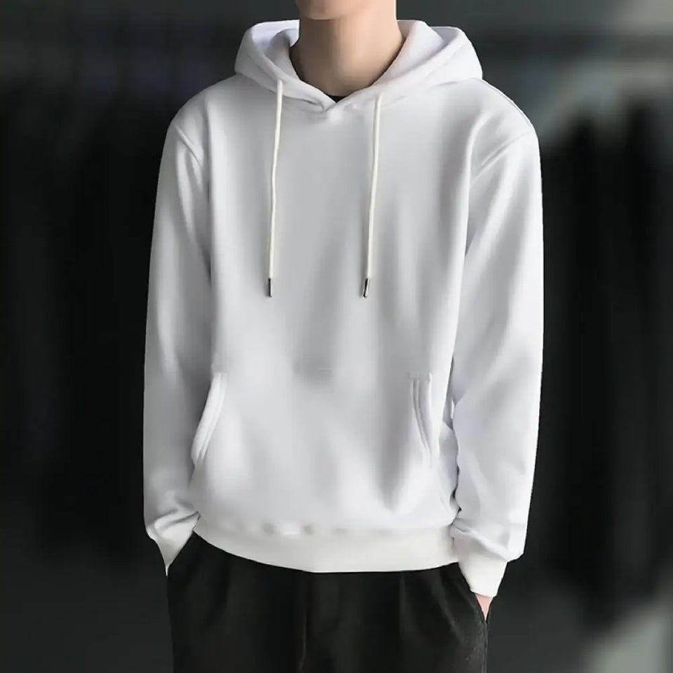 Male  Popular Warm Ribbed Bottom Hoodie Comfy Sweatshirt Hooded   for Dating