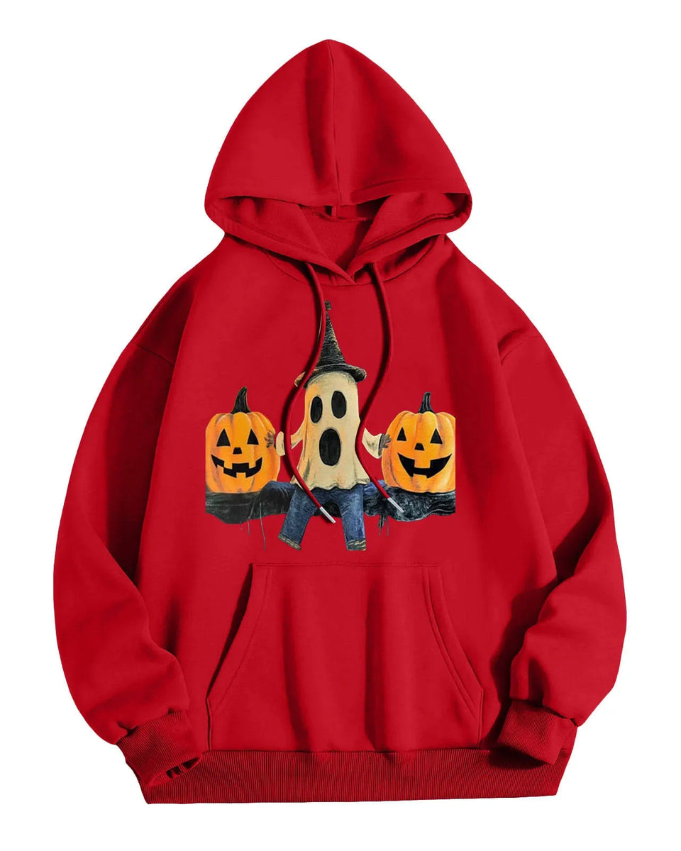 Loose Fit Hoodie Sweatshirt Pumpkin Halloween Men's Fashion Casual Comfortable Streetwear Style China Made Clothing