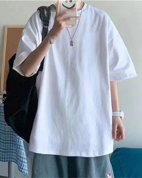 Fashion Solid Polyester T-shirts For Men Basic Tee Casual T shirt Oversized Tops Quality Unisex Short Tshirts Tees Men Clothing