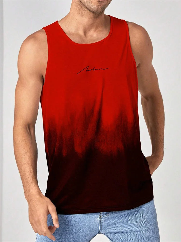 Summer Temperament Men's Tank Top Men's Beach Casual Holiday Wear 3D Printed Daily Outdoor Sports Sleeveless Crew Neck Tank Top
