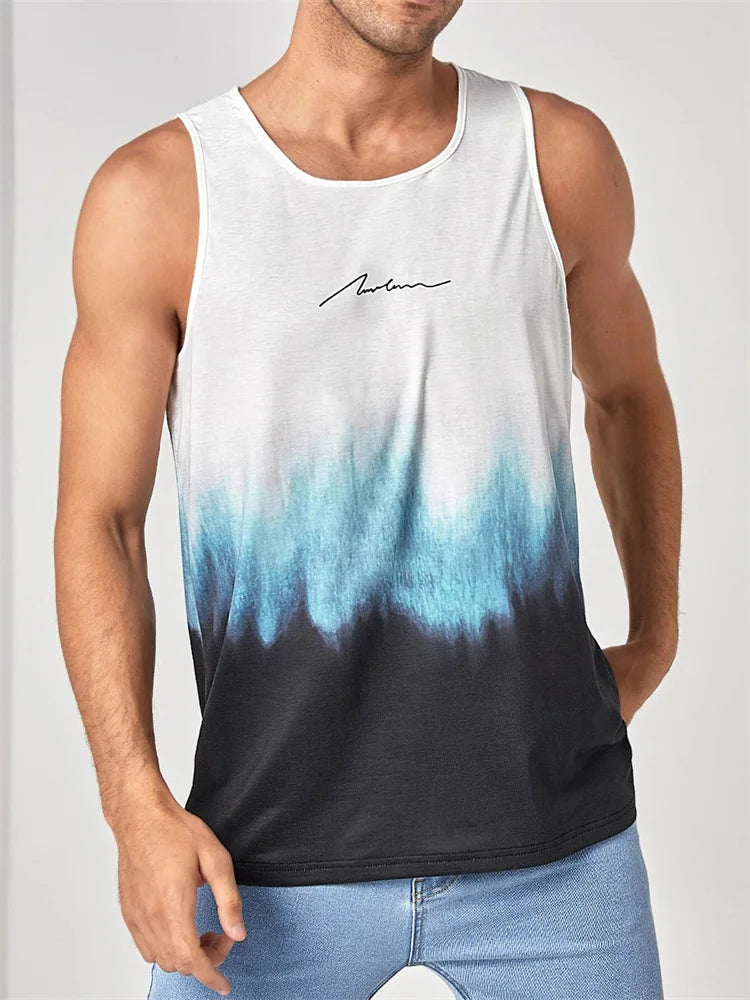 Summer Temperament Men's Tank Top Men's Beach Casual Holiday Wear 3D Printed Daily Outdoor Sports Sleeveless Crew Neck Tank Top