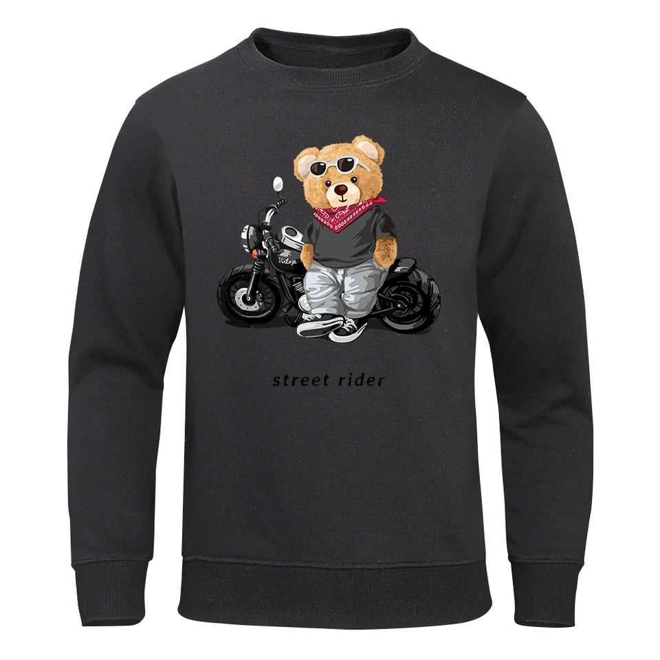 Motorcycle Enthusiast Street Rider Hoodie Men'S Sport Pullover Top Soft Streetwears Comfortable O-Neck Sweatshirt Mens