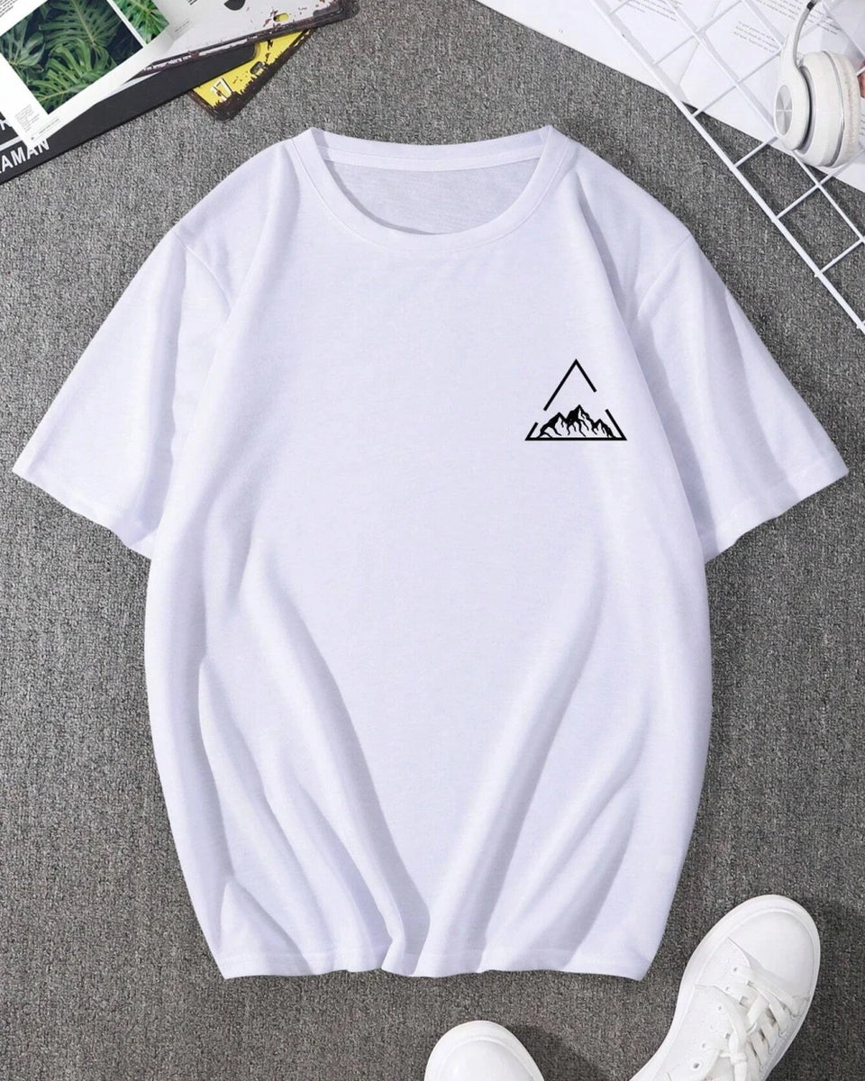 Mountain On Inspirationde Printing T-Shirt Men Oversized Cotton Summer Tshirt Breathable Loose O-Neck Tee Shirts Hip Hop Tees