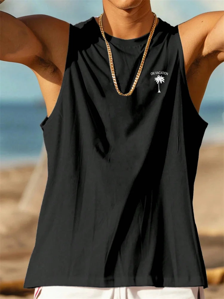 Summer Temperament Men's Tank Top Men's Beach Casual Holiday Wear 3D Printed Daily Outdoor Sports Sleeveless Crew Neck Tank Top