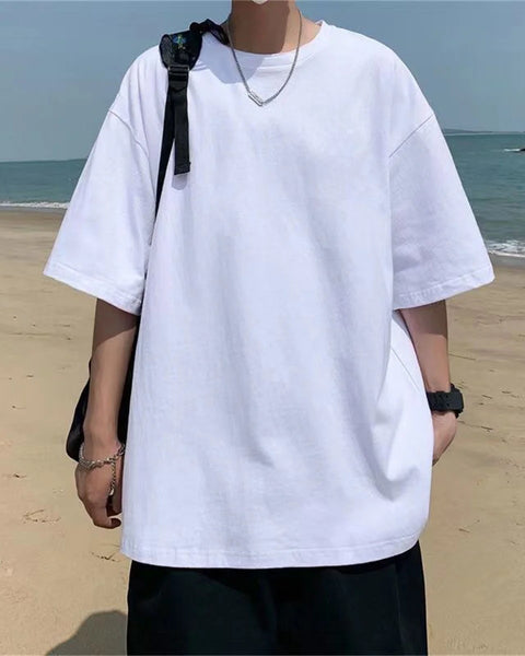 Fashion Solid Polyester T-shirts For Men Basic Tee Casual T shirt Oversized Tops Quality Unisex Short Tshirts Tees Men Clothing