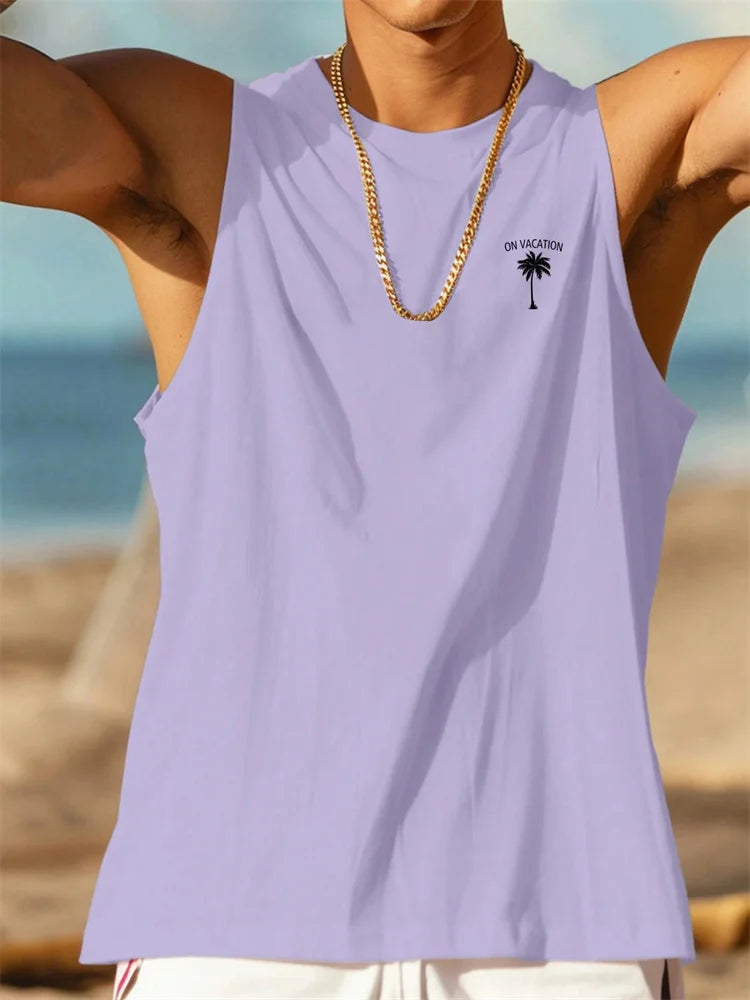 Summer Temperament Men's Tank Top Men's Beach Casual Holiday Wear 3D Printed Daily Outdoor Sports Sleeveless Crew Neck Tank Top
