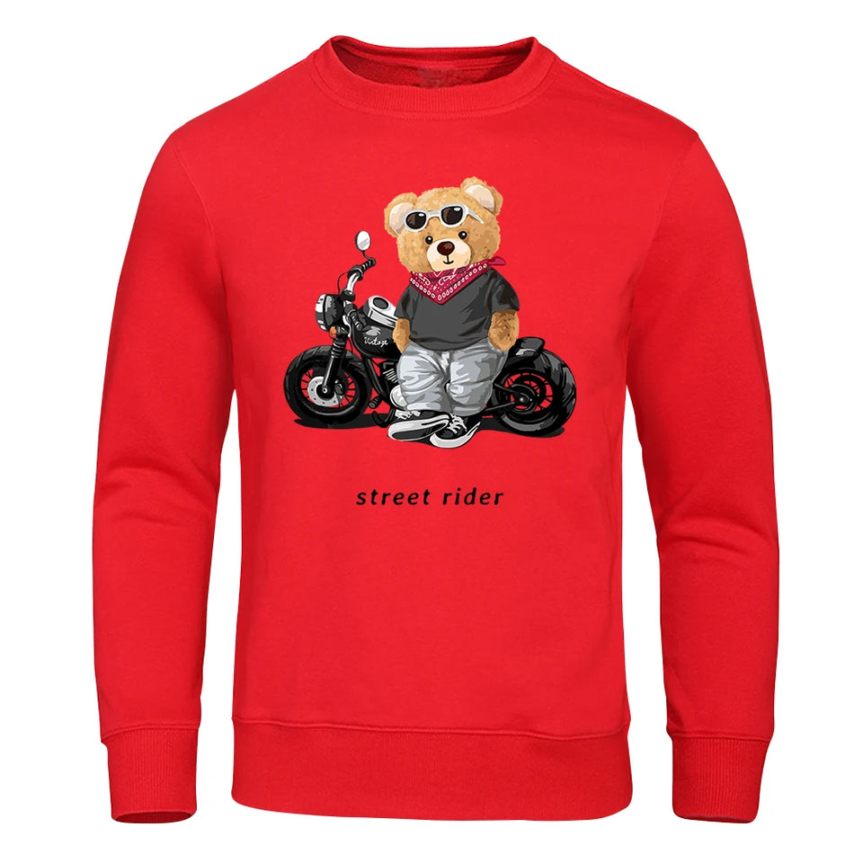 Motorcycle Enthusiast Street Rider Hoodie Men'S Sport Pullover Top Soft Streetwears Comfortable O-Neck Sweatshirt Mens