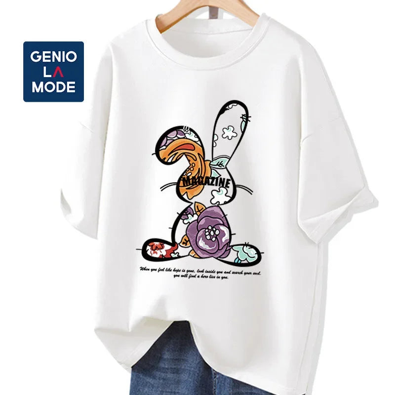 Summer Loose Women's T-Shirt Pure Cotton High Quality Printed Short Sleeve Women's Short Sleeve T-Shirt Free Shipping