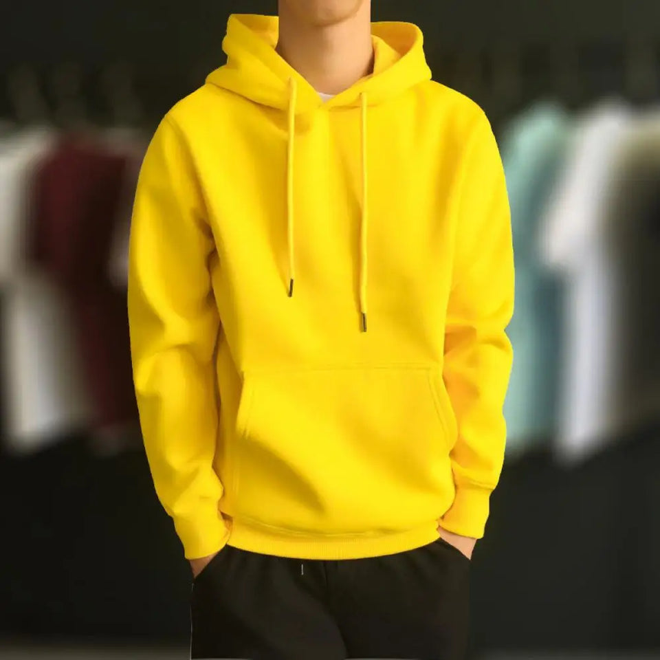 Male  Popular Warm Ribbed Bottom Hoodie Comfy Sweatshirt Hooded   for Dating