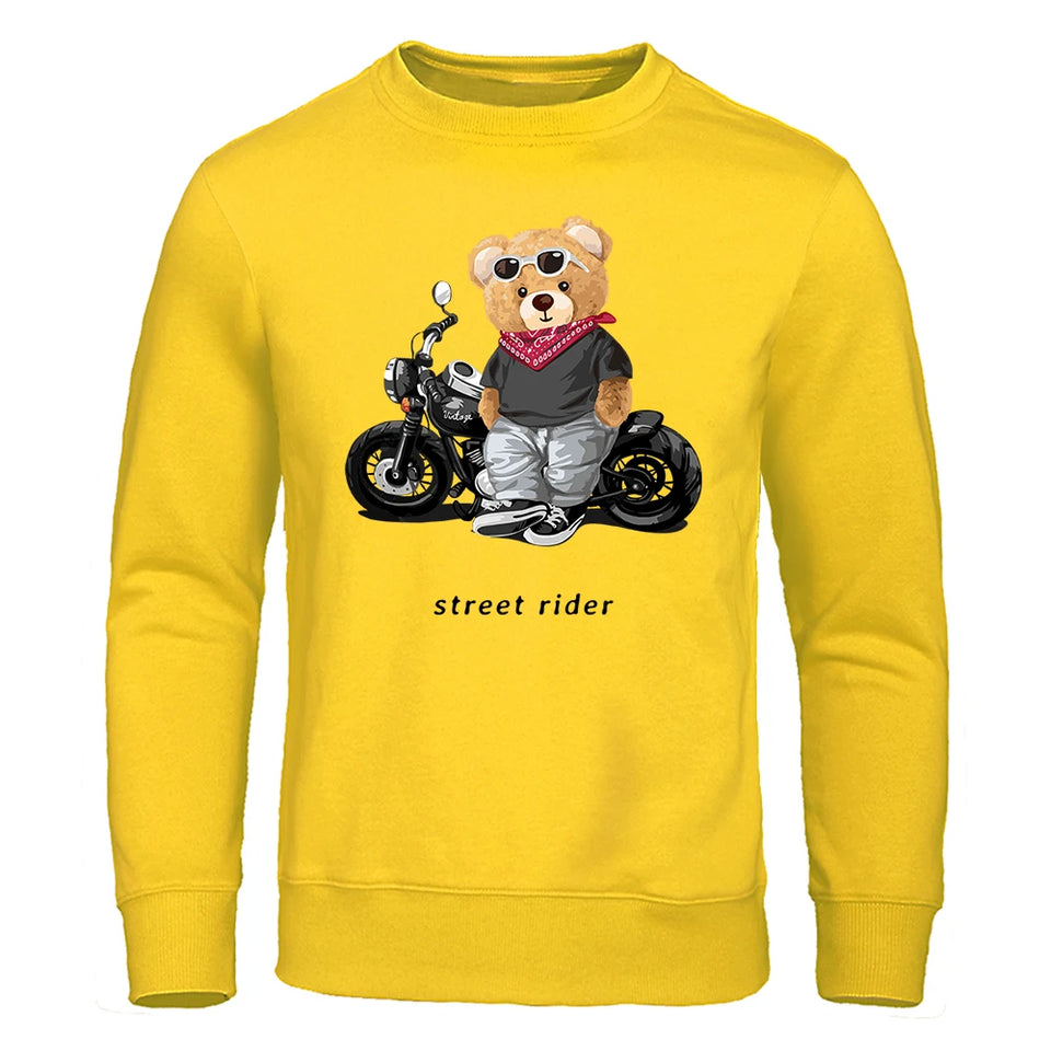 Motorcycle Enthusiast Street Rider Hoodie Men'S Sport Pullover Top Soft Streetwears Comfortable O-Neck Sweatshirt Mens