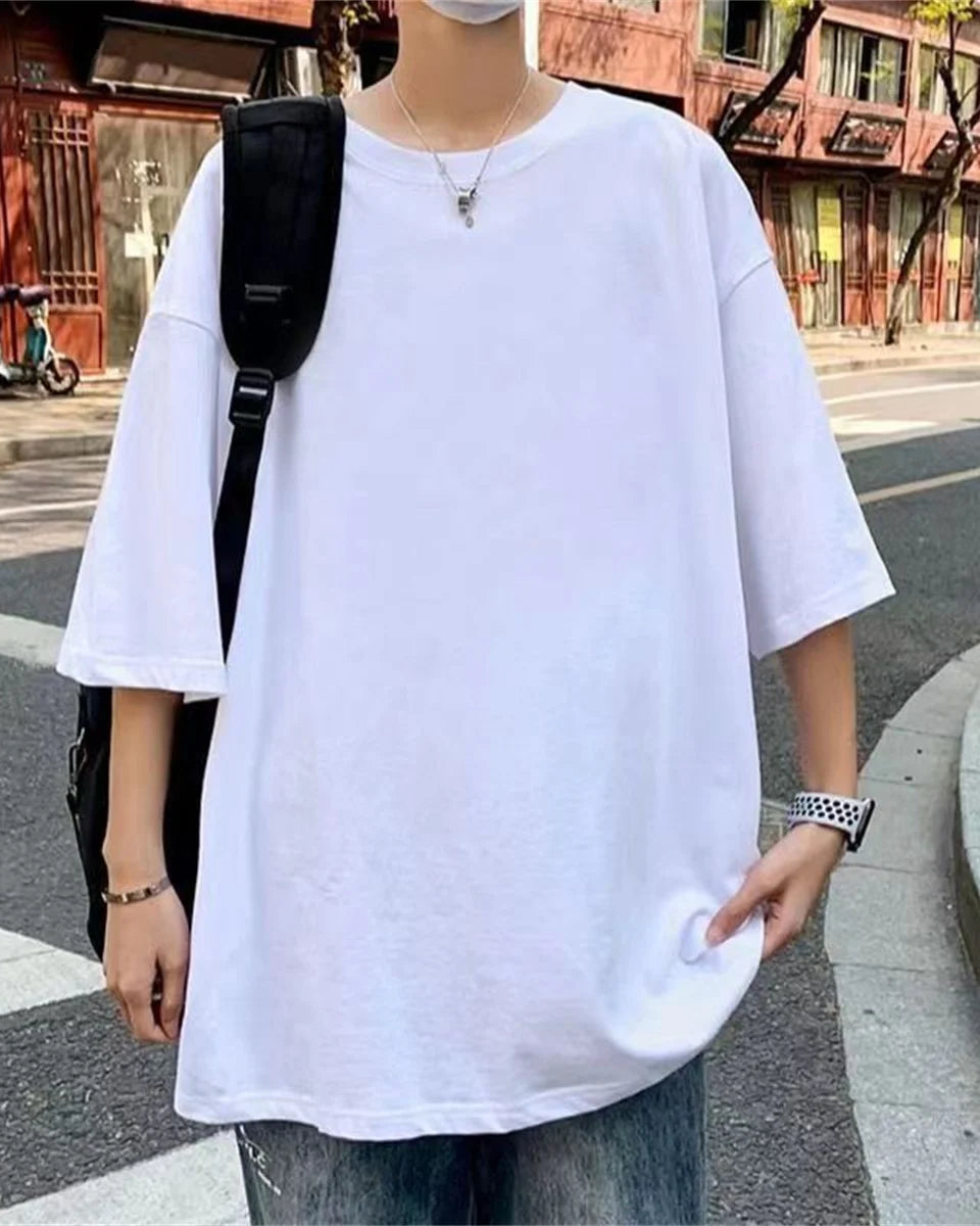 Fashion Solid Polyester T-shirts For Men Basic Tee Casual T shirt Oversized Tops Quality Unisex Short Tshirts Tees Men Clothing