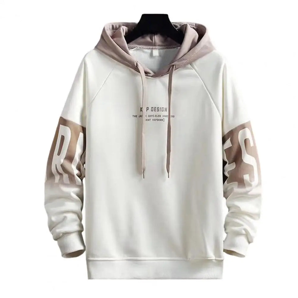 Pullover Sweatshirt Breathable Winter Hooded Plush Lining Men Sweatshirt Thick Skin-Touch Pullover Hoodie Daily Clothing