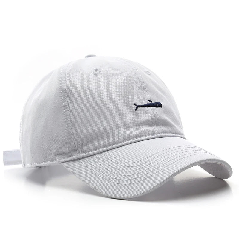 Simple Baseball Cap men Sebound Hat Whale Embroidery Casual Hat Cotton Soft Top Cap New Boy Girl Couples With The Same Hats