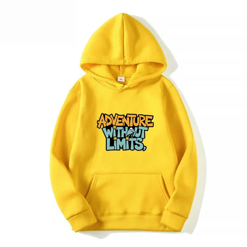 Adventure Without Limits Letters Print Hoody Sweatshirts Teens Pullover Sweatshirt Luxury Streetwear Solid Pullovers Tops