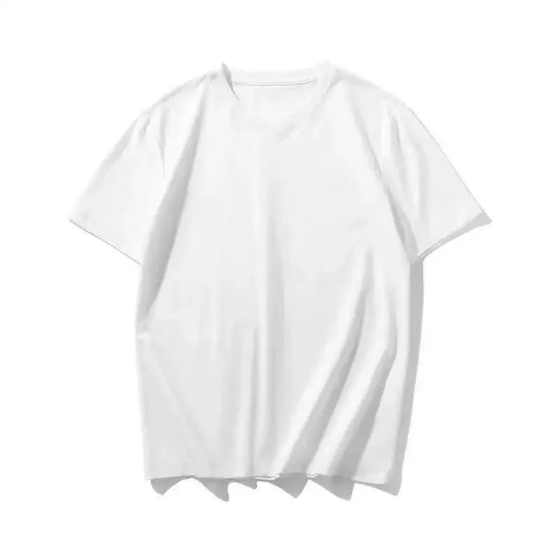 Trendy Cotton Oversize Short Sleeve T-Shirt For Men European And American Style Distressed Washing Heavy Duty Half Sleeve Top