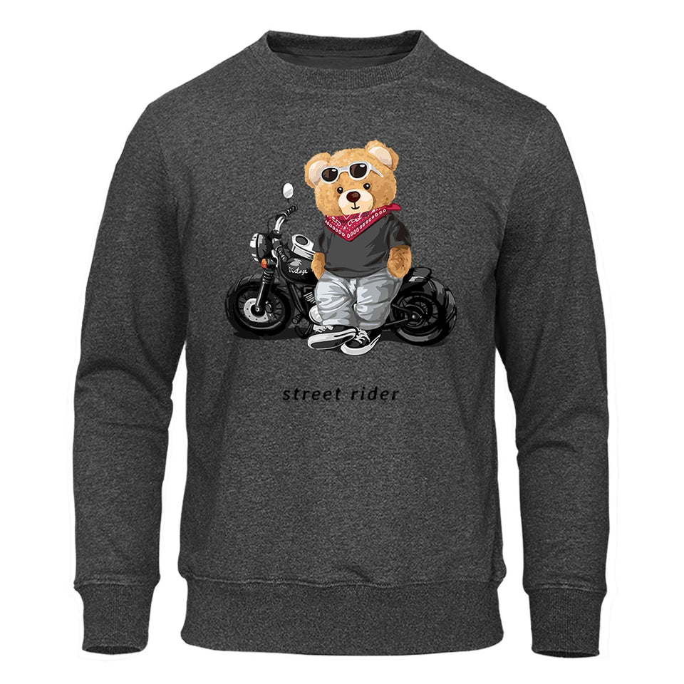 Motorcycle Enthusiast Street Rider Hoodie Men'S Sport Pullover Top Soft Streetwears Comfortable O-Neck Sweatshirt Mens