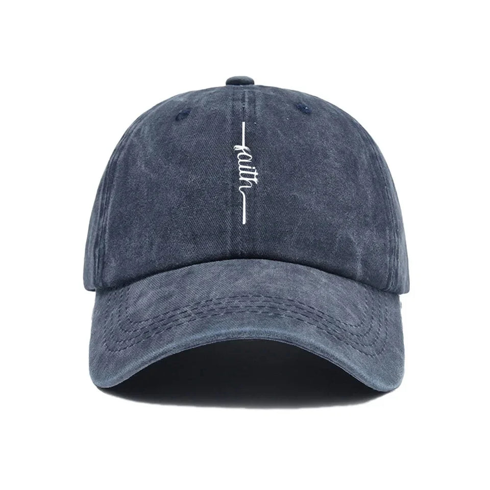 Printed Faith Soft Top Baseball Cap Unisex Outdoor Sun Protection Washable Retro Style Windproof Hat for Men And Women