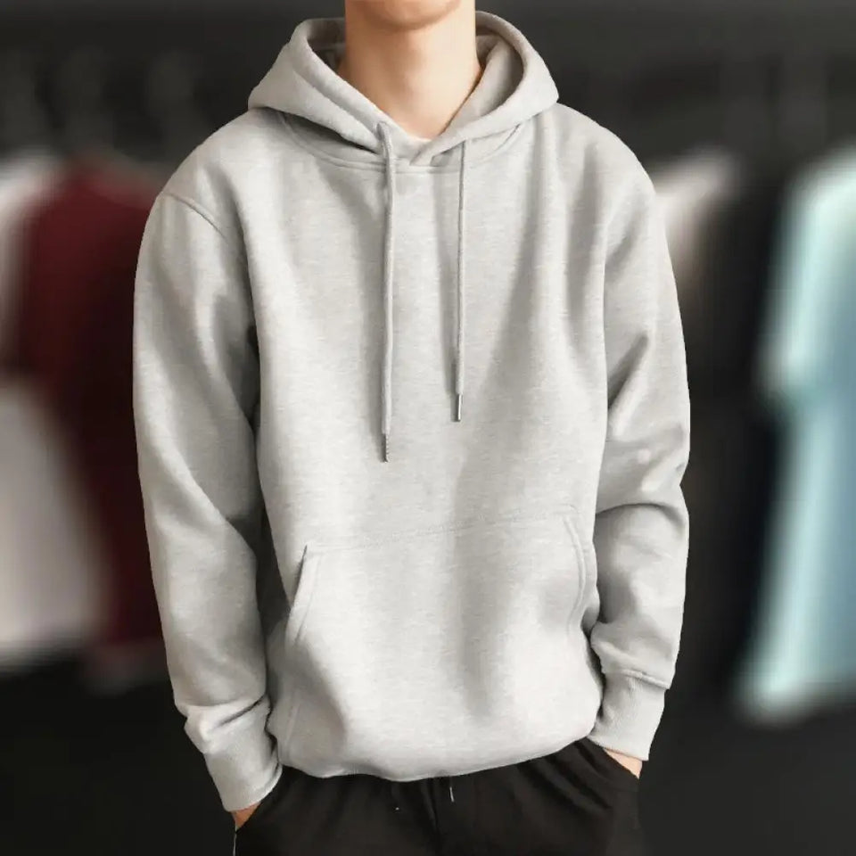 Male  Popular Warm Ribbed Bottom Hoodie Comfy Sweatshirt Hooded   for Dating