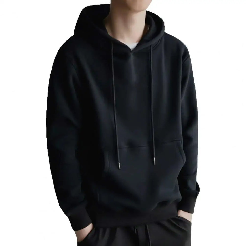 Male  Popular Warm Ribbed Bottom Hoodie Comfy Sweatshirt Hooded   for Dating