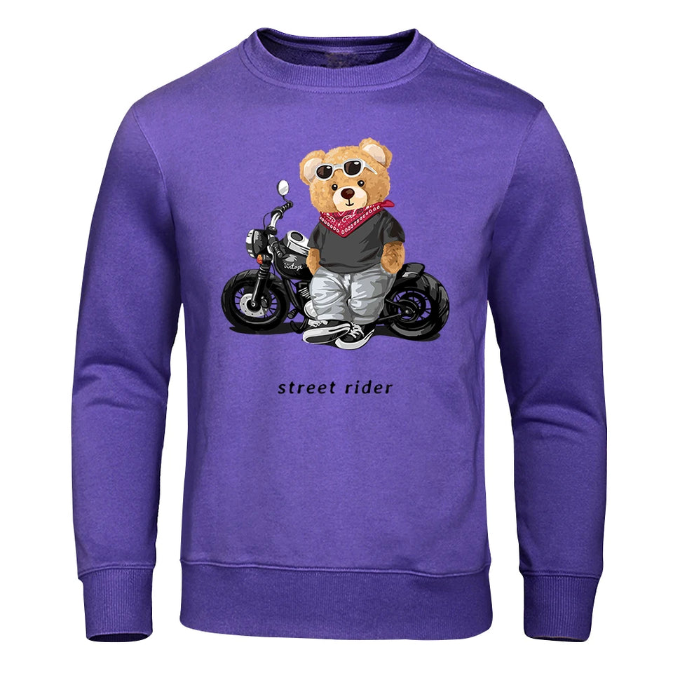 Motorcycle Enthusiast Street Rider Hoodie Men'S Sport Pullover Top Soft Streetwears Comfortable O-Neck Sweatshirt Mens