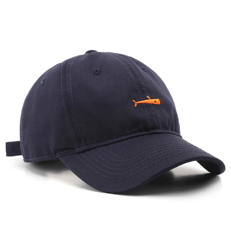 Simple Baseball Cap men Sebound Hat Whale Embroidery Casual Hat Cotton Soft Top Cap New Boy Girl Couples With The Same Hats