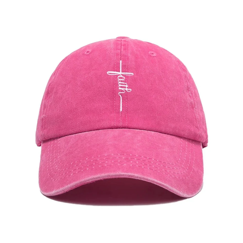 Printed Faith Soft Top Baseball Cap Unisex Outdoor Sun Protection Washable Retro Style Windproof Hat for Men And Women