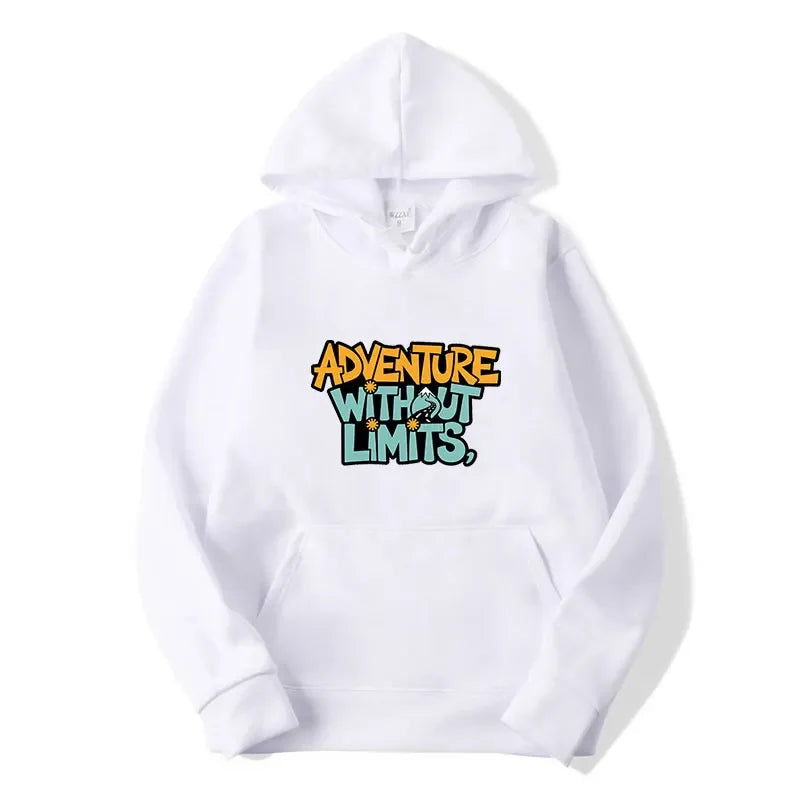 Adventure Without Limits Letters Print Hoody Sweatshirts Teens Pullover Sweatshirt Luxury Streetwear Solid Pullovers Tops