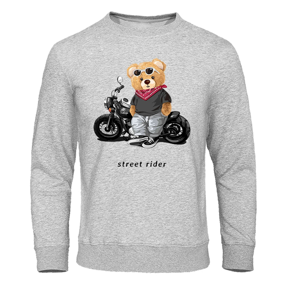 Motorcycle Enthusiast Street Rider Hoodie Men'S Sport Pullover Top Soft Streetwears Comfortable O-Neck Sweatshirt Mens