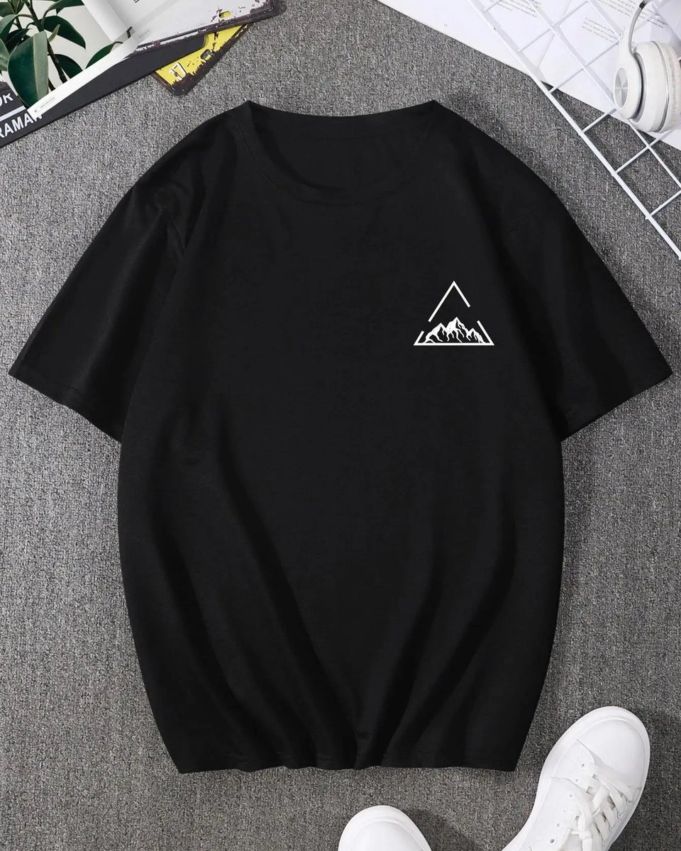 Mountain On Inspirationde Printing T-Shirt Men Oversized Cotton Summer Tshirt Breathable Loose O-Neck Tee Shirts Hip Hop Tees