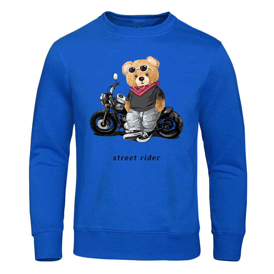 Motorcycle Enthusiast Street Rider Hoodie Men'S Sport Pullover Top Soft Streetwears Comfortable O-Neck Sweatshirt Mens