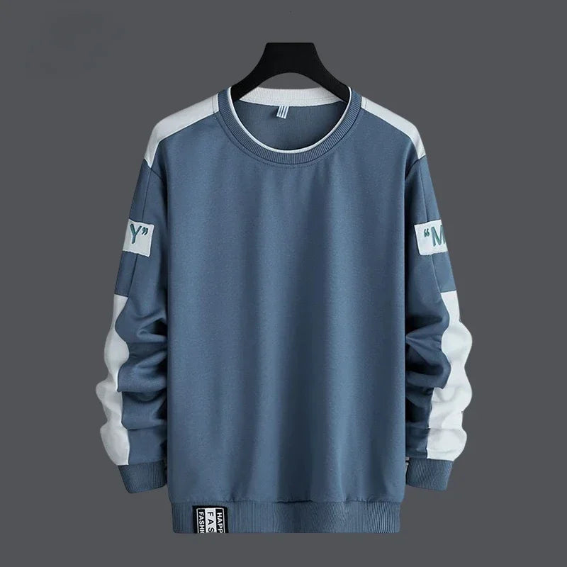 2024 Men Sweatshirt Hoodies Harajuku Hip Hop Streetwear Casual Men's Pullover Hoodie Spring Autumn Patchwork Sweatshirts Mend