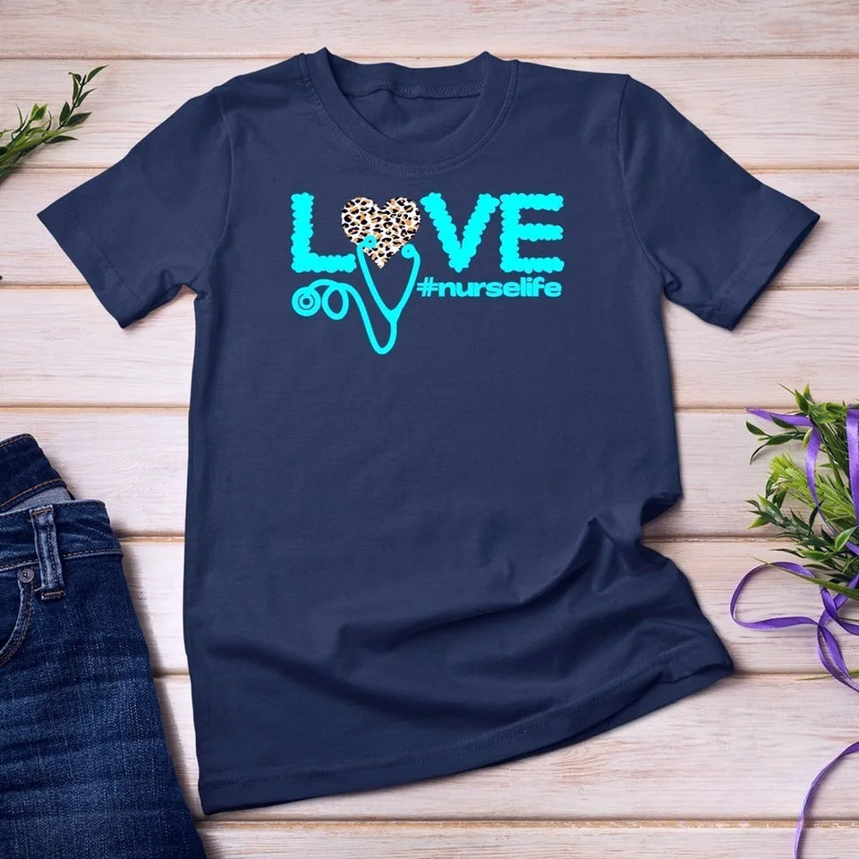 Nurse Day Life Theme T Shirt Nurses Week Healthcare Nursing Unisex T-shirt Women Crewneck Cotton Short Sleeve Casual Summer Tee