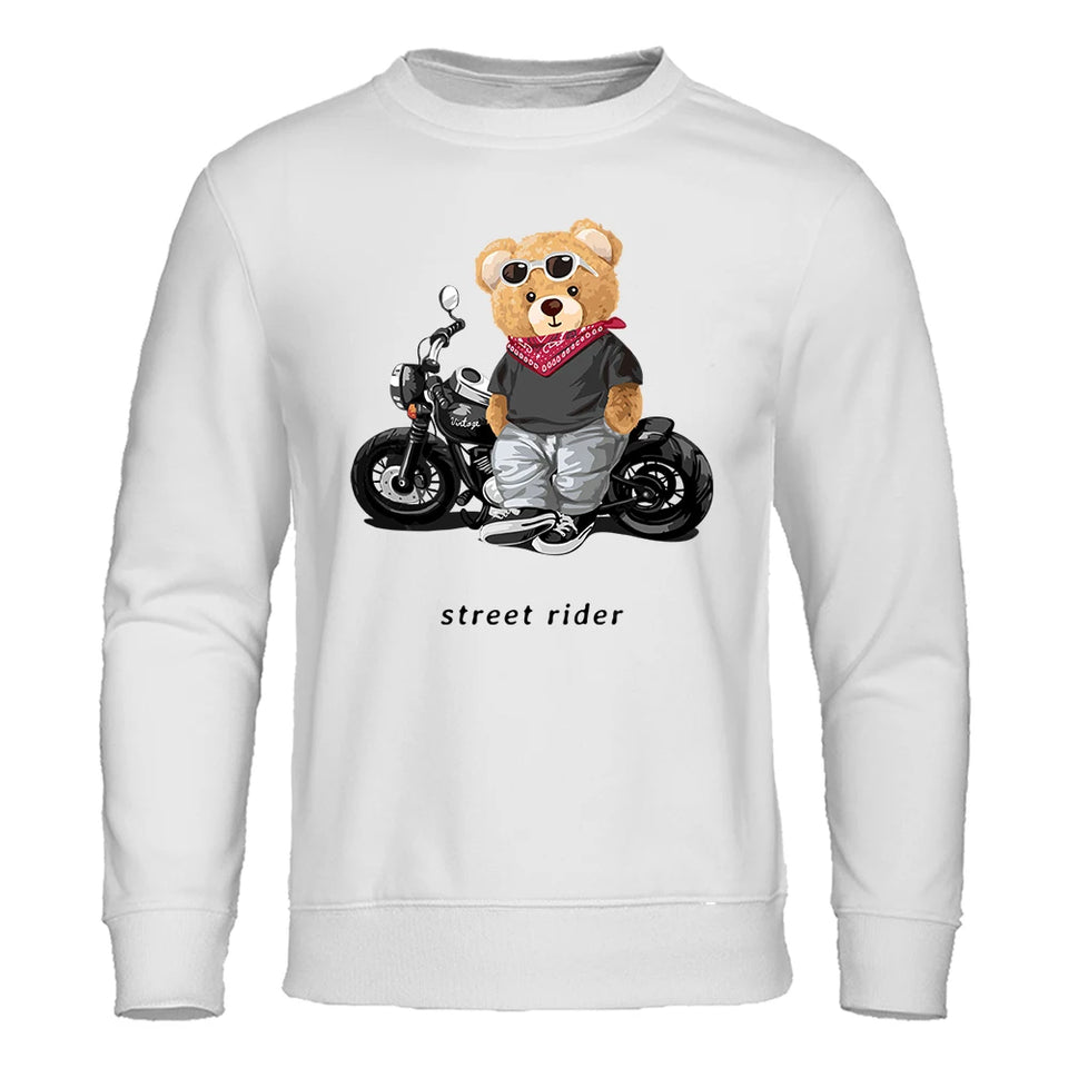 Motorcycle Enthusiast Street Rider Hoodie Men'S Sport Pullover Top Soft Streetwears Comfortable O-Neck Sweatshirt Mens