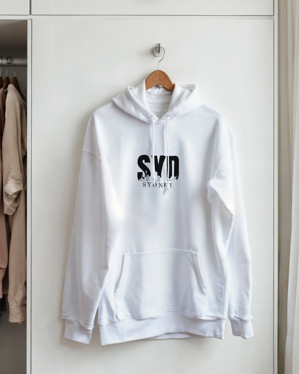 SYD Sydney Skyline Hoodie – Minimal Streetwear for Urban Explorers