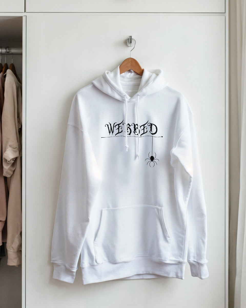 Webbed Spider Graphic Hoodie – Gothic Streetwear with Dark Vibes