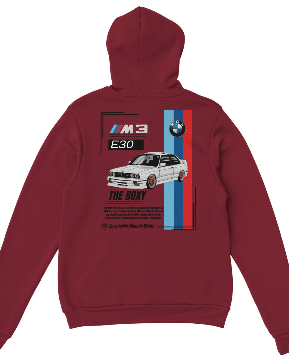 BMW E30 M3 Hoodie – Classic Car Streetwear for Auto Enthusiasts