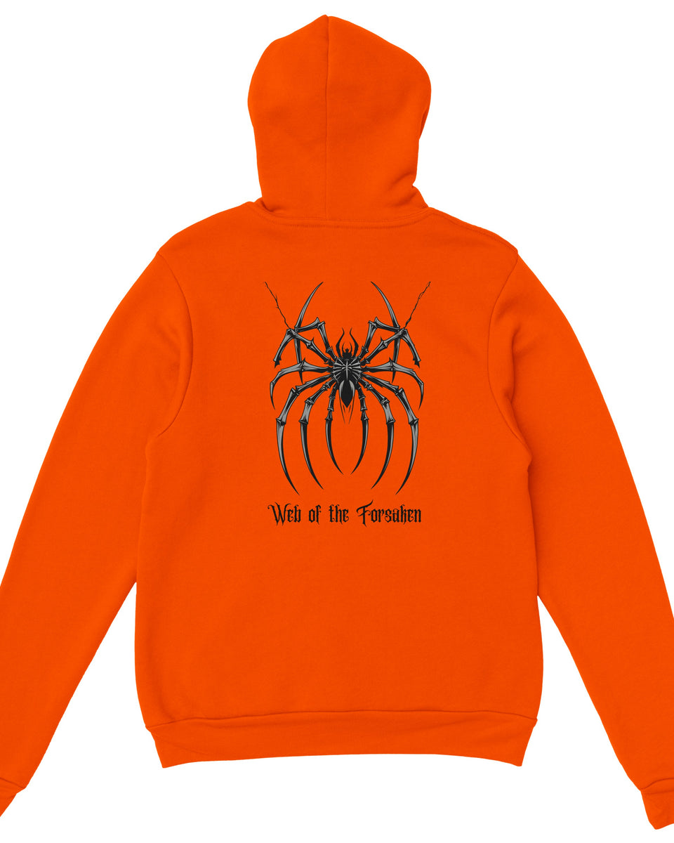 Webbed Spider Graphic Hoodie – Gothic Streetwear with Dark Vibes