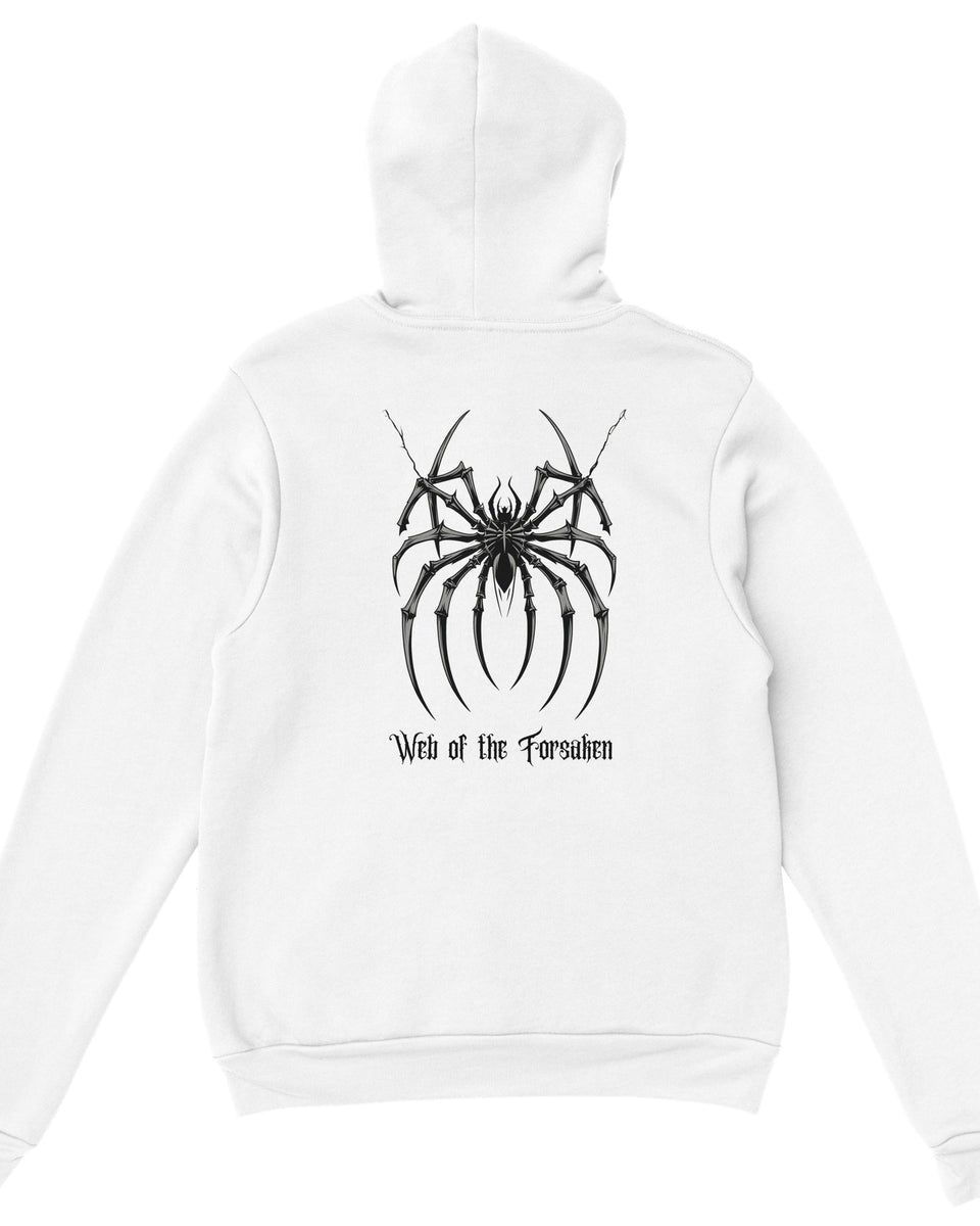 Webbed Spider Graphic Hoodie – Gothic Streetwear with Dark Vibes