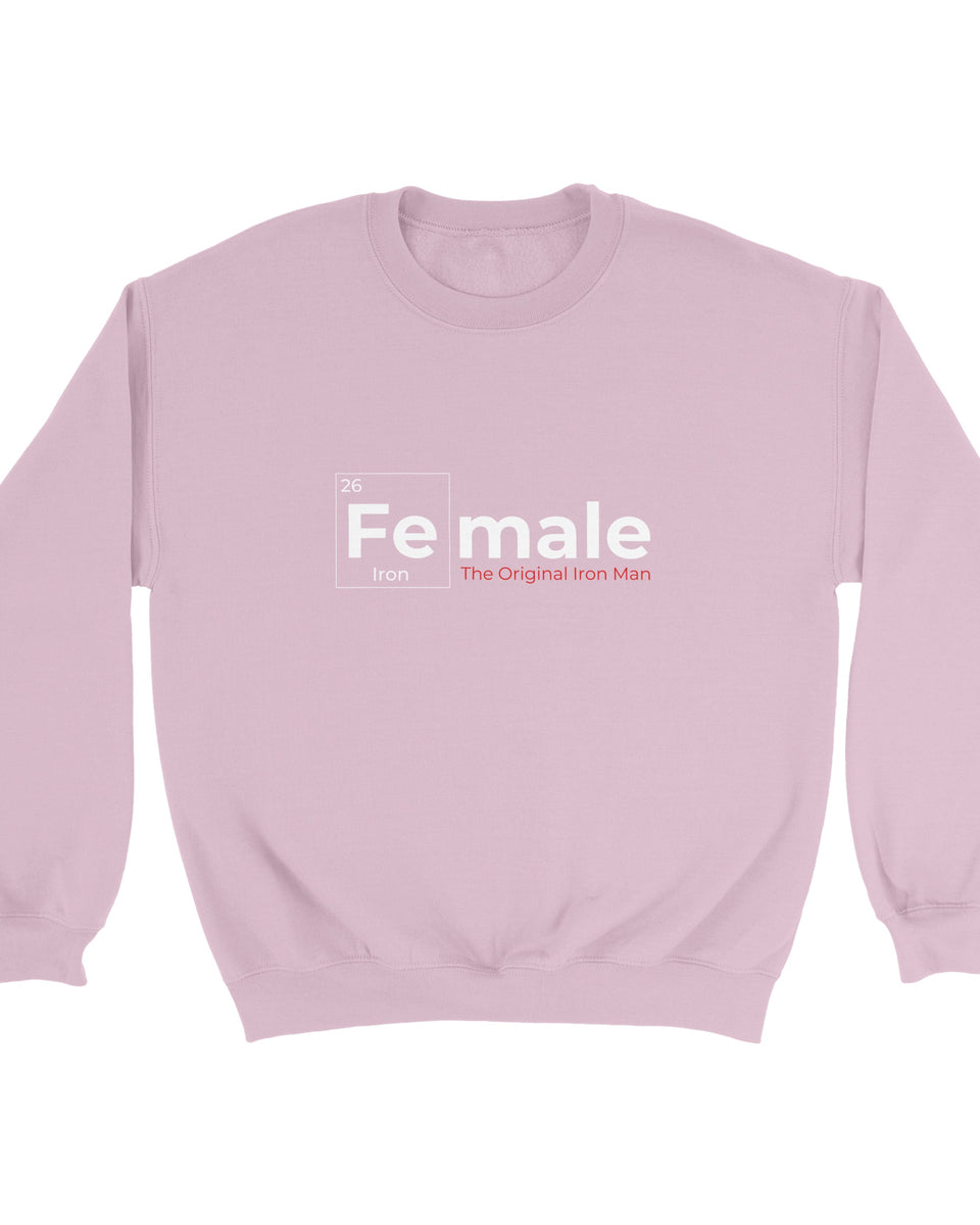 Female Iron Element Sweatshirt – 'The Original Iron Man' Science-Inspired Design