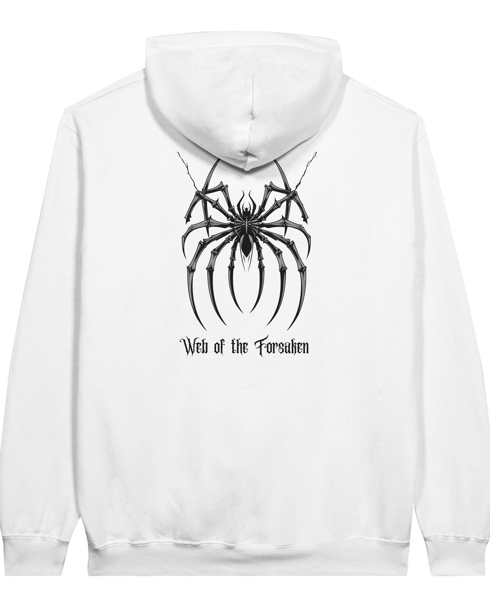Webbed Spider Graphic Hoodie – Gothic Streetwear with Dark Vibes