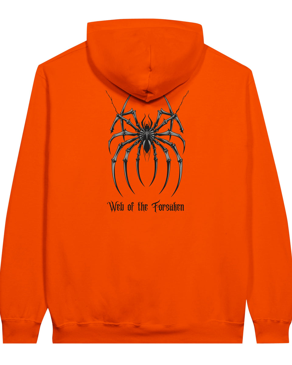Webbed Spider Graphic Hoodie – Gothic Streetwear with Dark Vibes