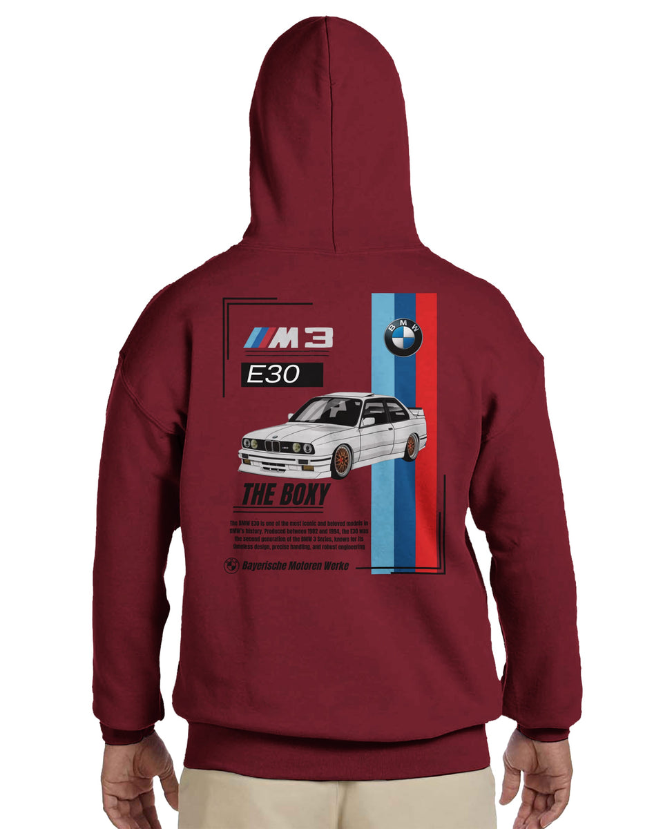 BMW E30 M3 Hoodie – Classic Car Streetwear for Auto Enthusiasts