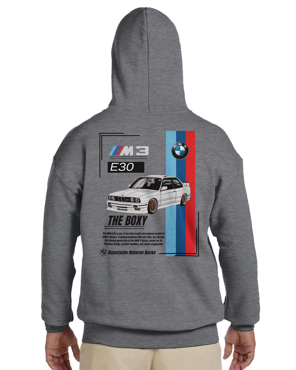 BMW E30 M3 Hoodie – Classic Car Streetwear for Auto Enthusiasts