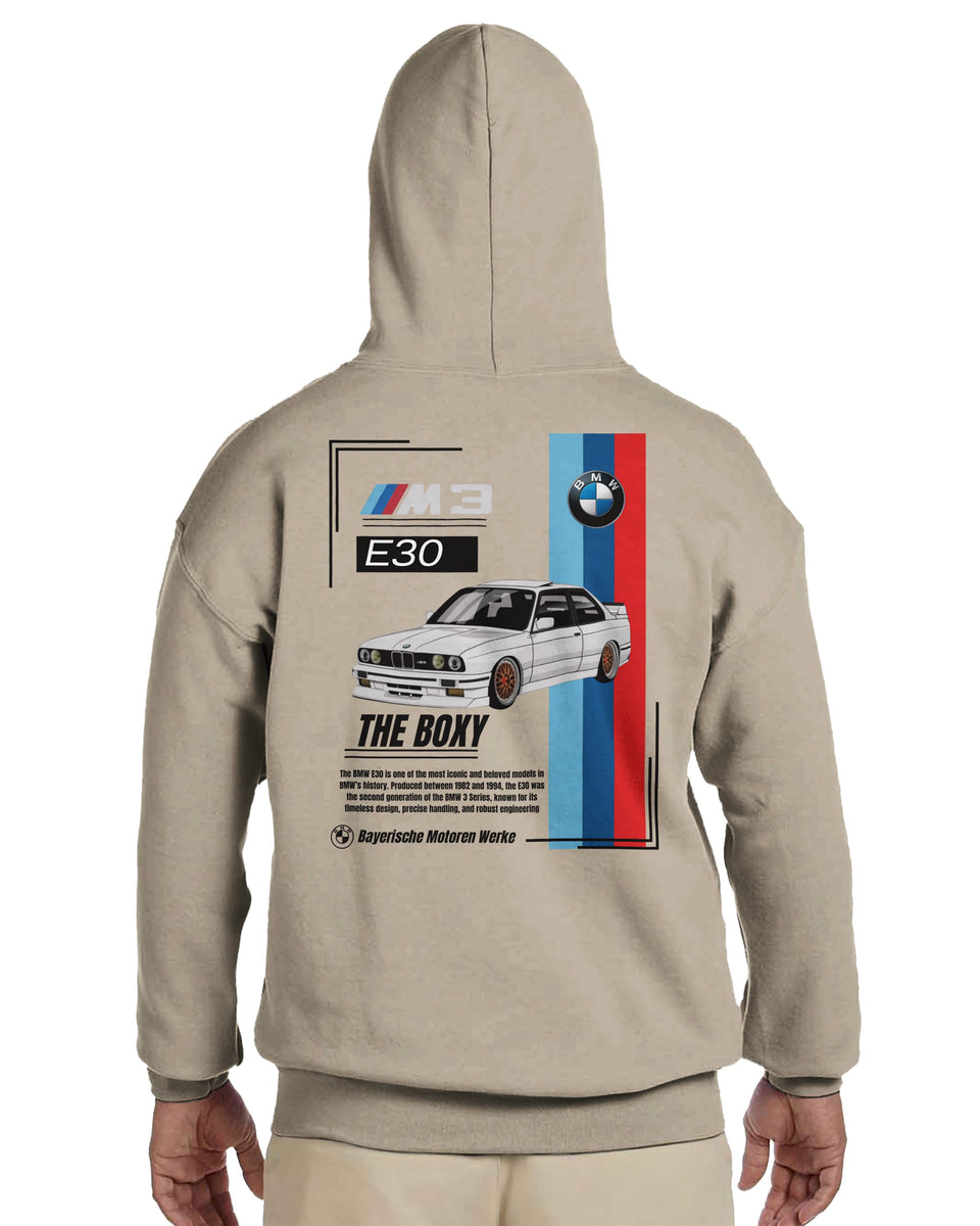 BMW E30 M3 Hoodie – Classic Car Streetwear for Auto Enthusiasts