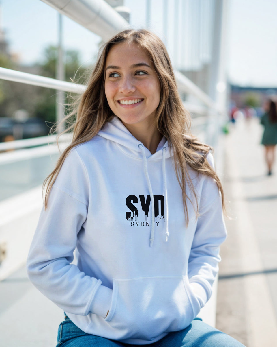 SYD Sydney Skyline Hoodie – Minimal Streetwear for Urban Explorers