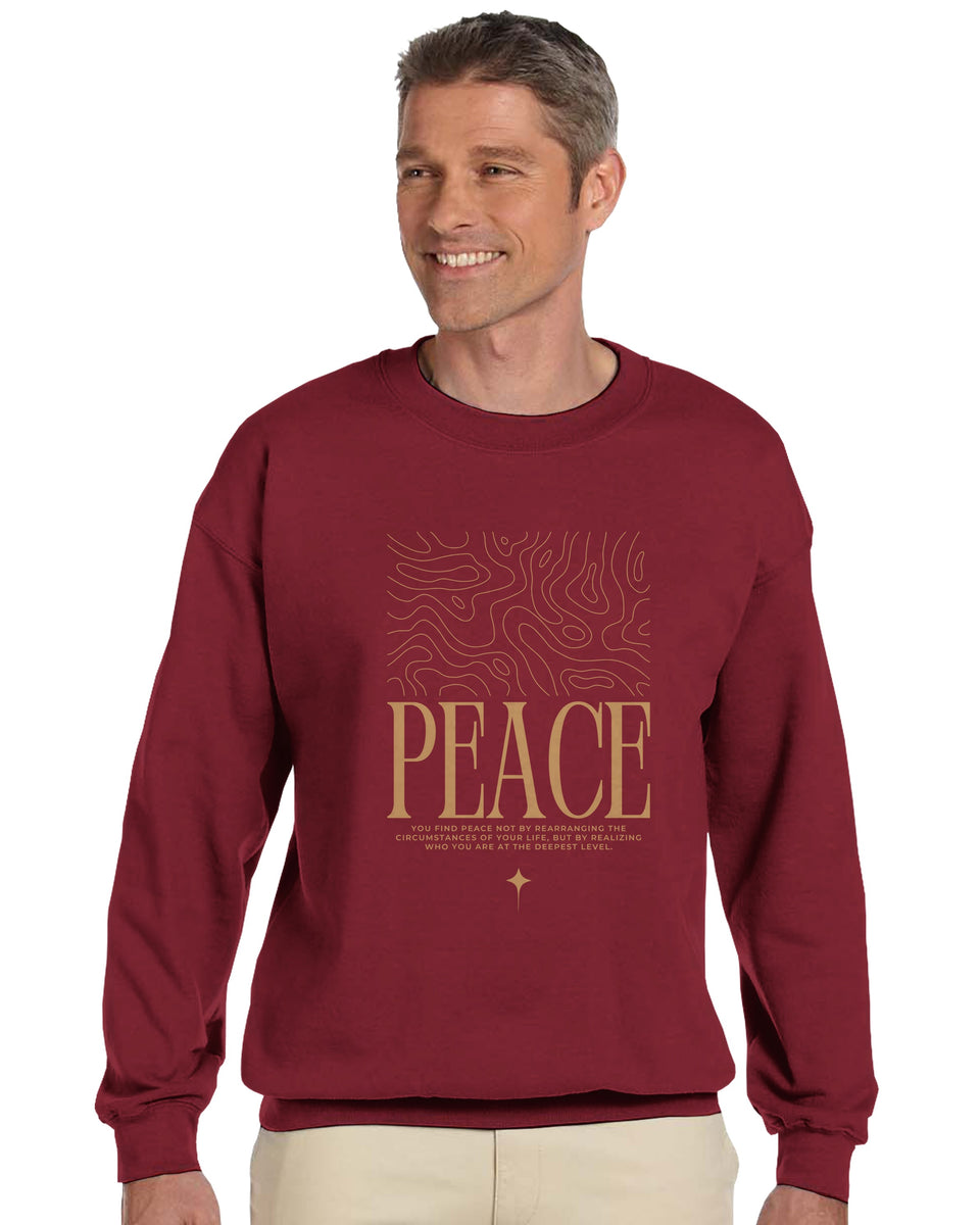 "PEACE" Minimalist Quote Sweatshirt – Inner Stillness Typography Design