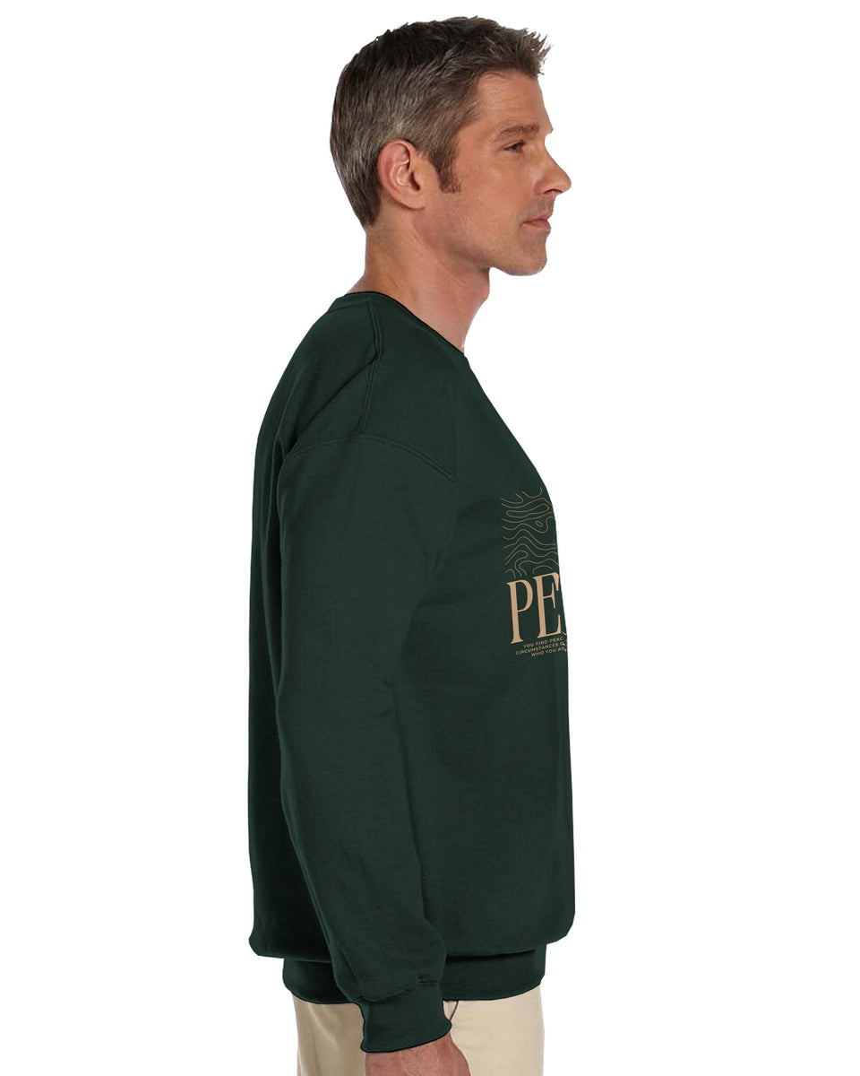 "PEACE" Minimalist Quote Sweatshirt – Inner Stillness Typography Design